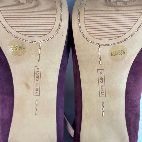 Vince Camuto Women's Joshlynn Mary Jane Pumps 8.5M Burgundy Suede Platform Heels - Picture 12 of 12